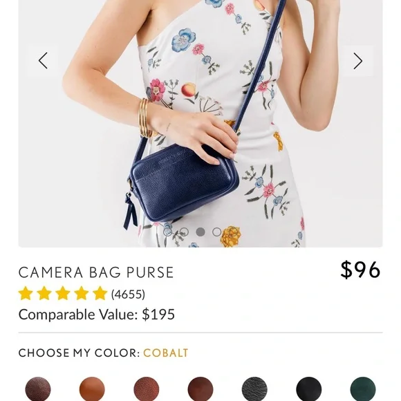 Portable leather royal blue crossbody purse. Never used. - Picture 7 of 7